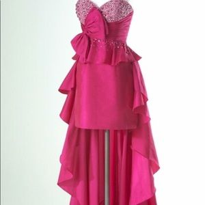NWT Flirt Maggie Sottero so. 4 pink high/low dress